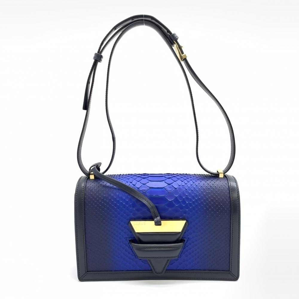 Loewe Barcelona Shoulder Bag Python Mini Leather … - image 1